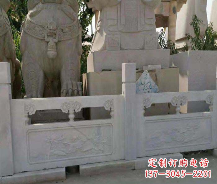 福建寺庙景观汉白玉石浮雕栏板