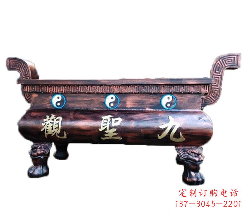 福建寺庙九龙香炉铜雕
