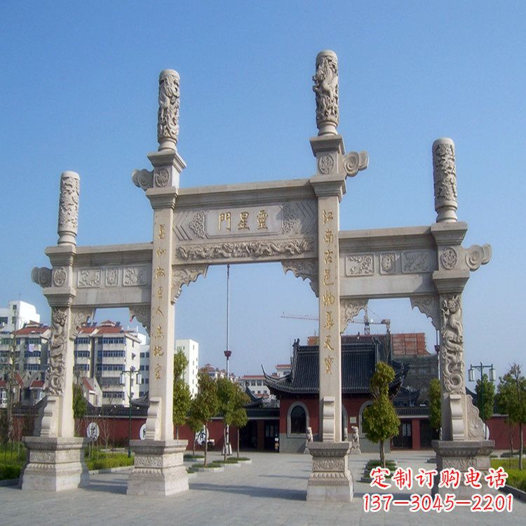 福建寺庙门口无楼牌坊