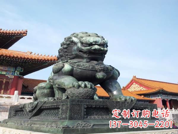 福建寺庙青铜狮子