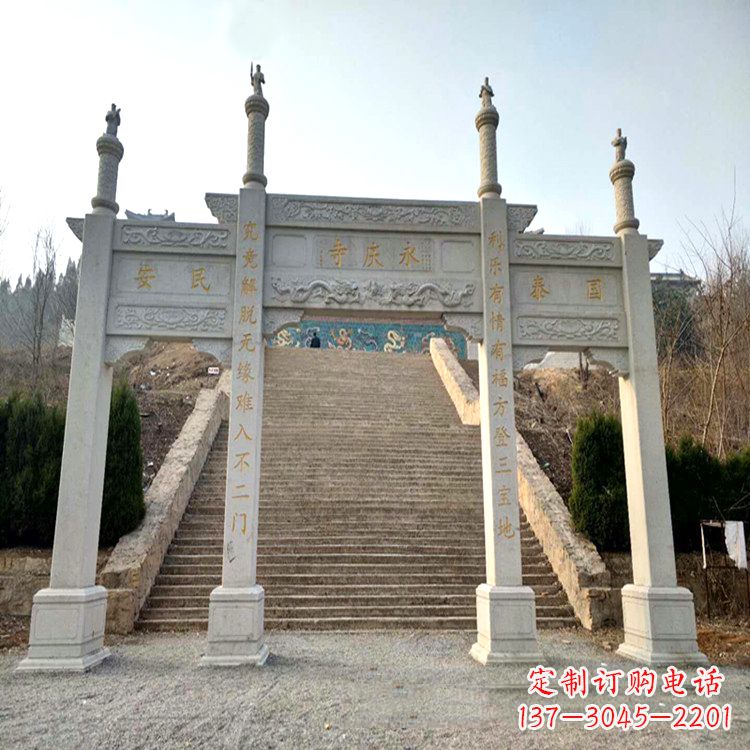 福建寺庙入口无楼牌坊