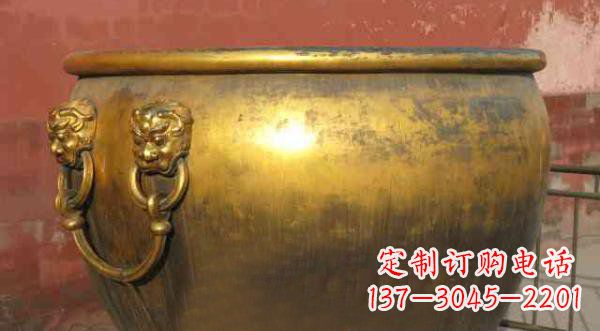 福建寺庙水缸铜雕 (2)