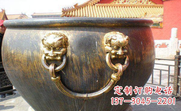 福建寺庙水缸铜雕 (3)