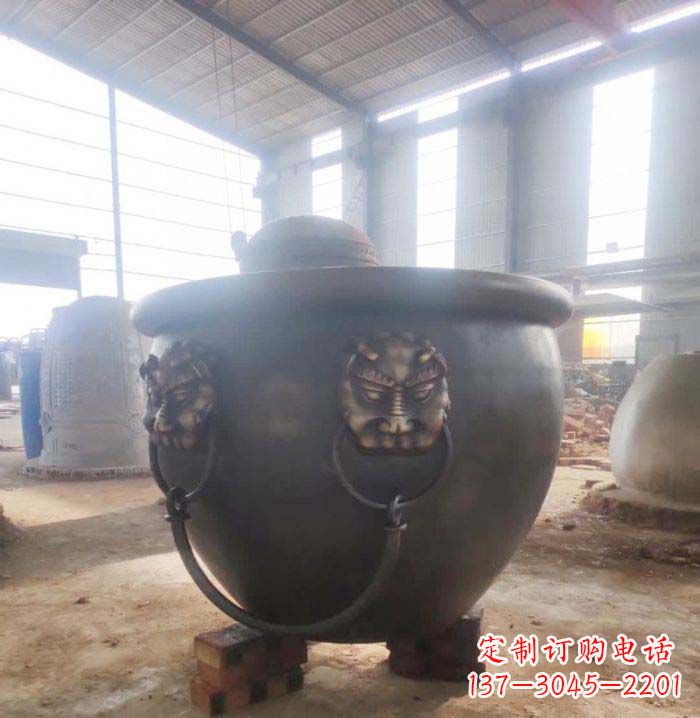 福建寺庙水缸铜雕