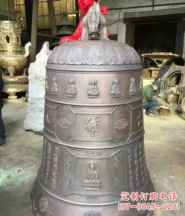 福建寺庙铜雕钟铸铜钟雕塑