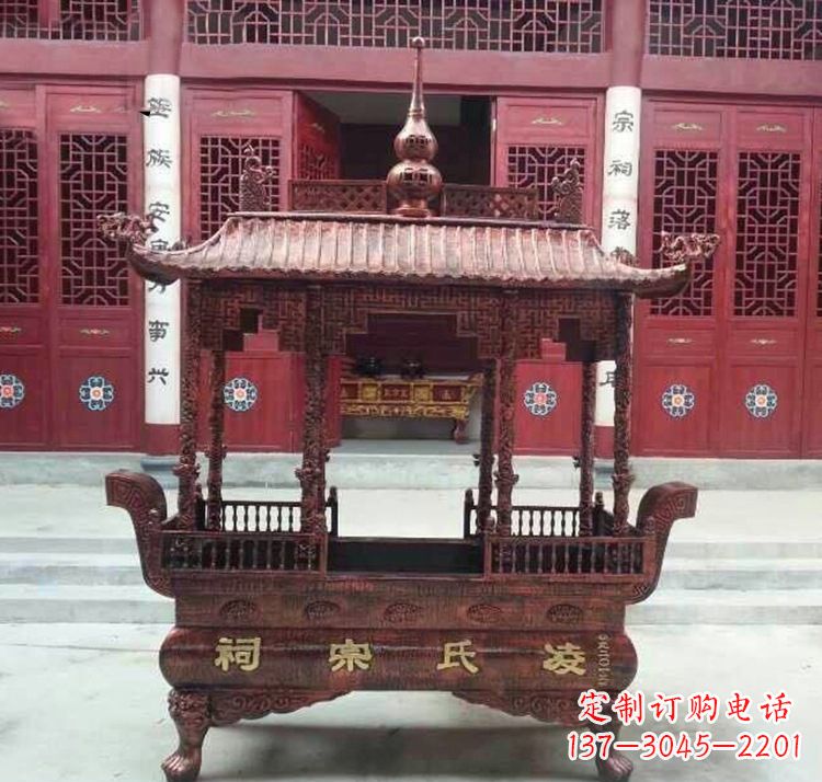 福建寺庙香炉铜雕
