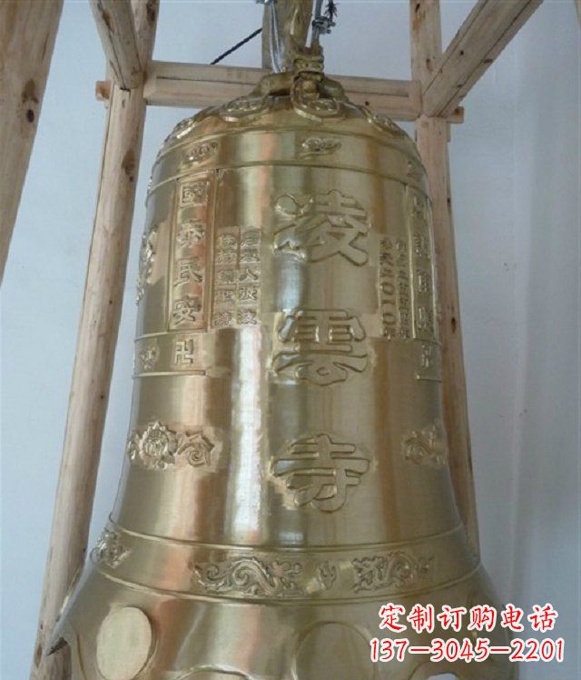 福建寺庙铸铜钟雕塑 (2)