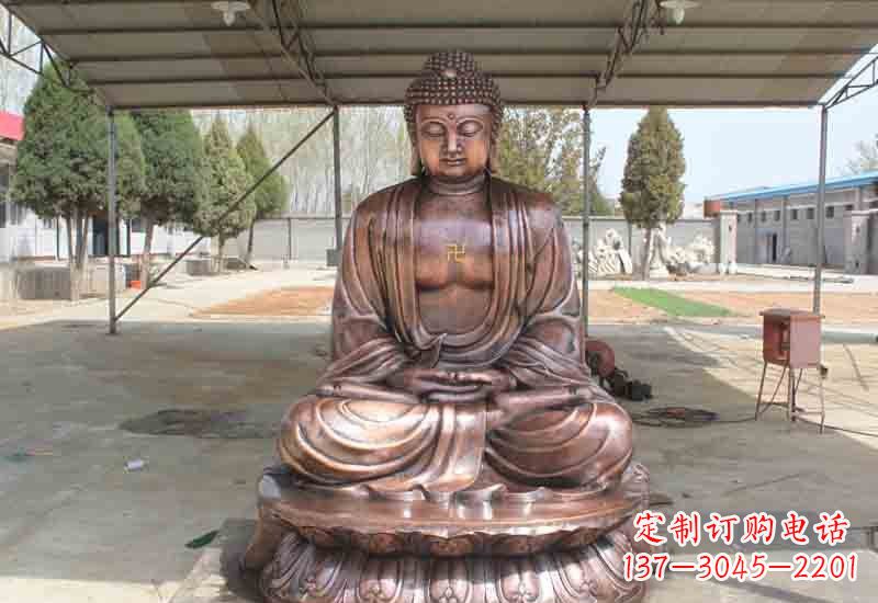 福建寺庙铸铜如来佛像雕塑