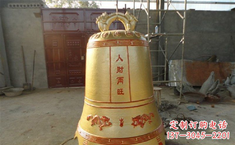 福建寺庙铸铜钟雕塑