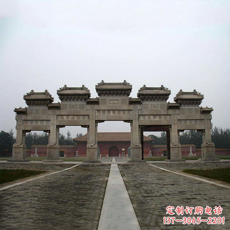 福建寺院五门石牌楼