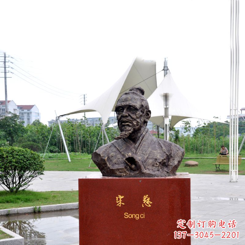 福建宋慈铸铜头像雕塑-古代十大名医园林广场人物雕塑