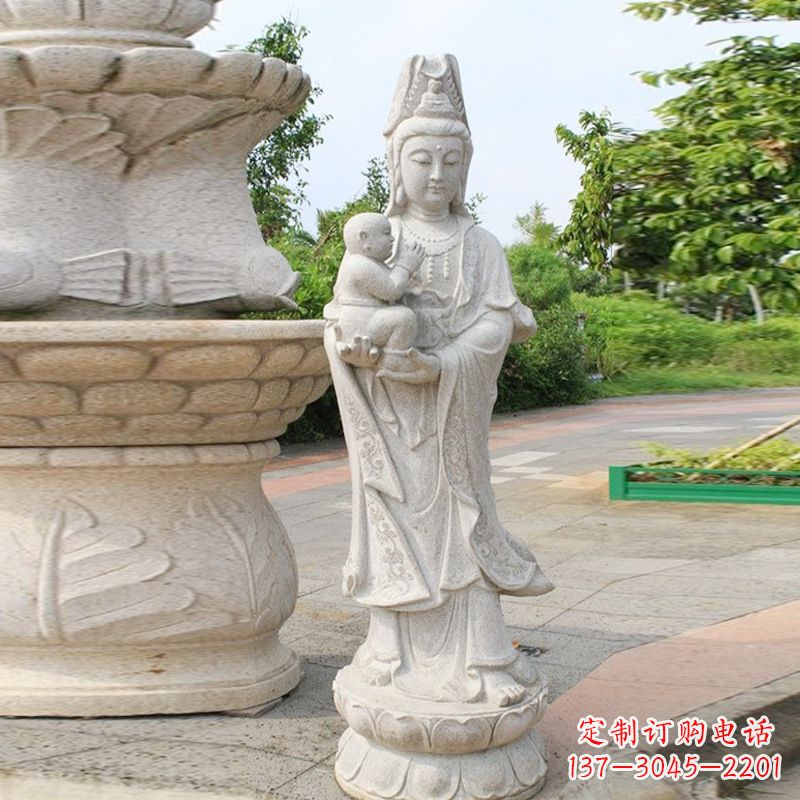 福建送子观音汉白玉石雕