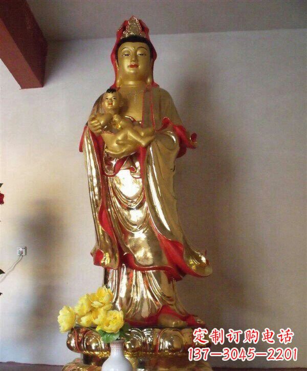 福建送子观音铜雕 (2)