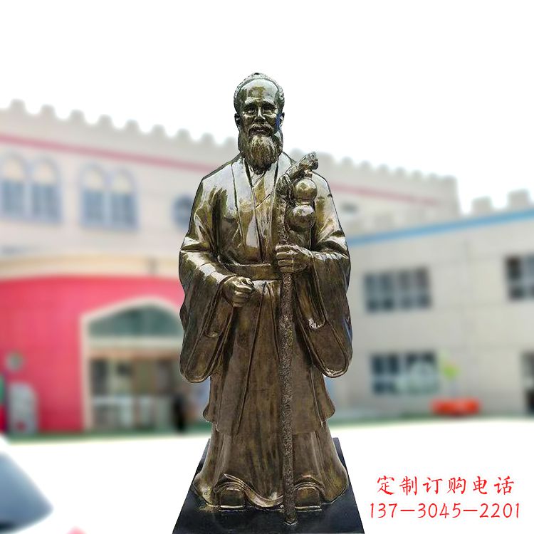 福建孙思邈仿铜玻璃钢雕塑-医院著名医学人物雕像