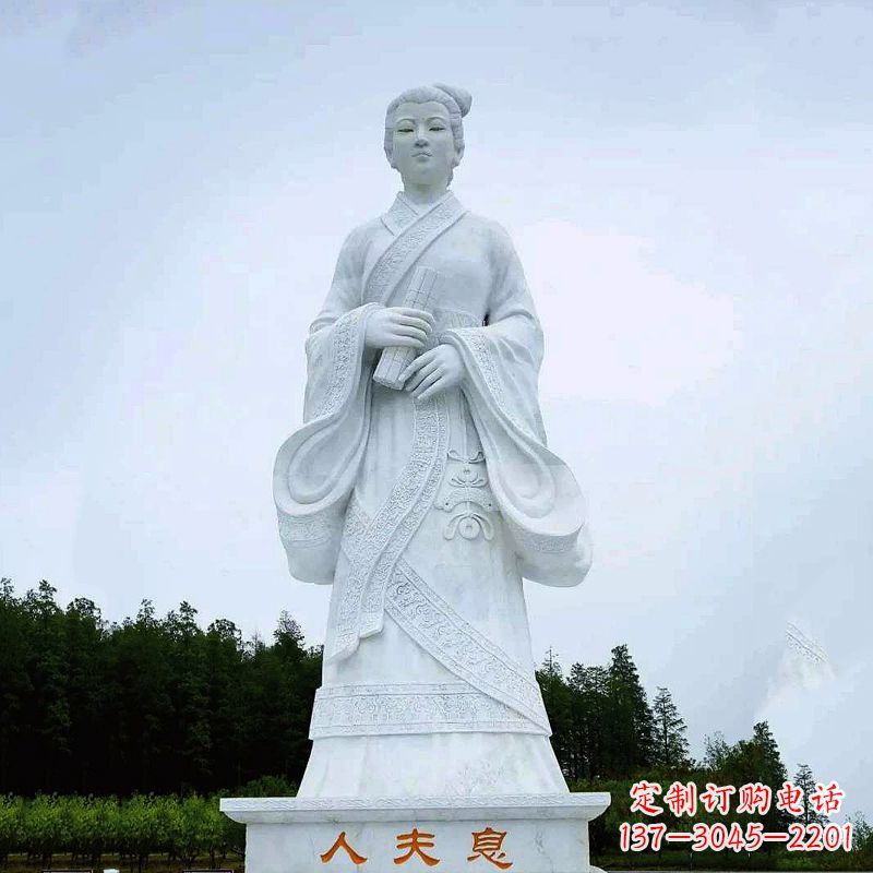 福建桃花夫人息妫汉白玉雕塑-景区园林历史名人古代著名美女雕像