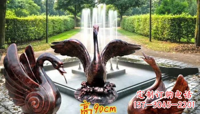 福建天鹅喷泉铜雕塑