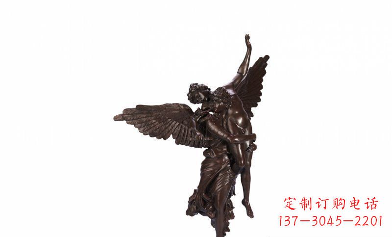 福建天使玻璃钢仿铜人物雕塑