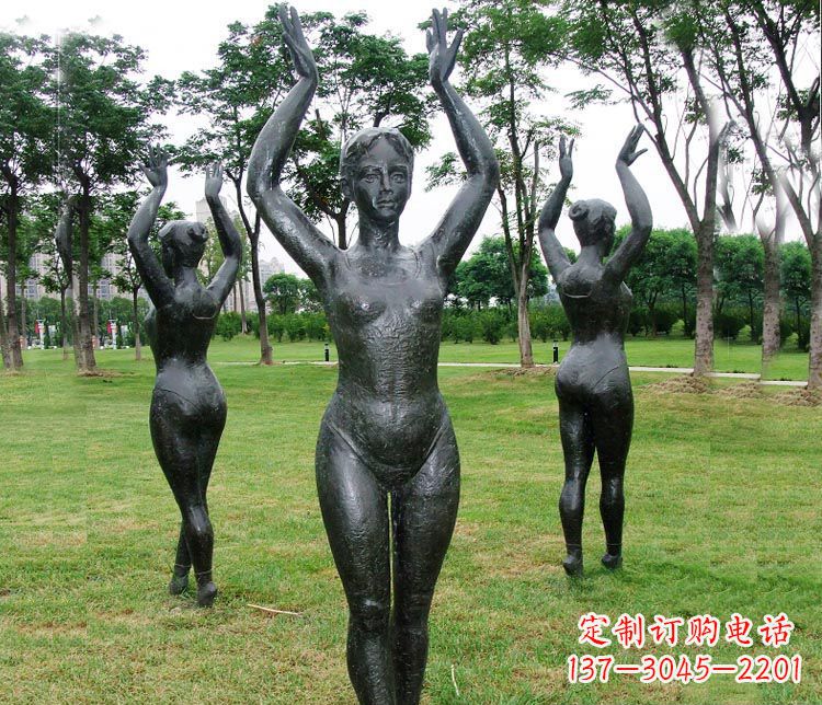 福建跳芭蕾舞的女孩铜雕