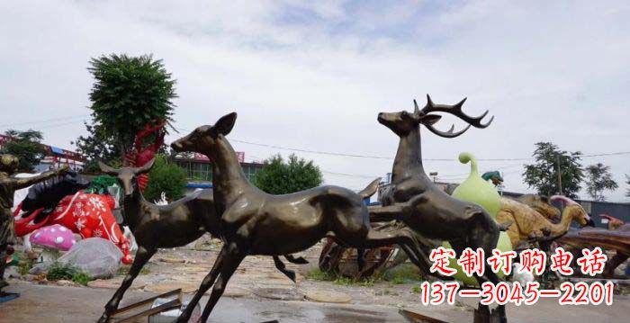 福建跳跃的小鹿铜雕