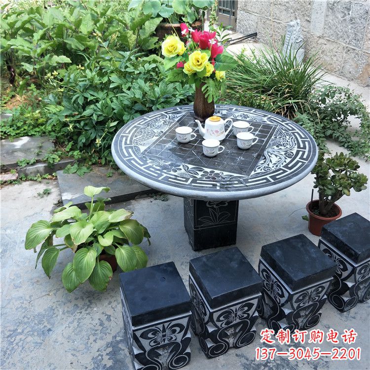 福建庭院天然石桌凳