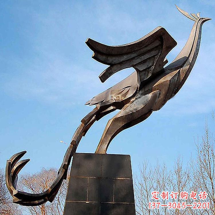 福建铜雕百鸟之王凤凰景观雕塑