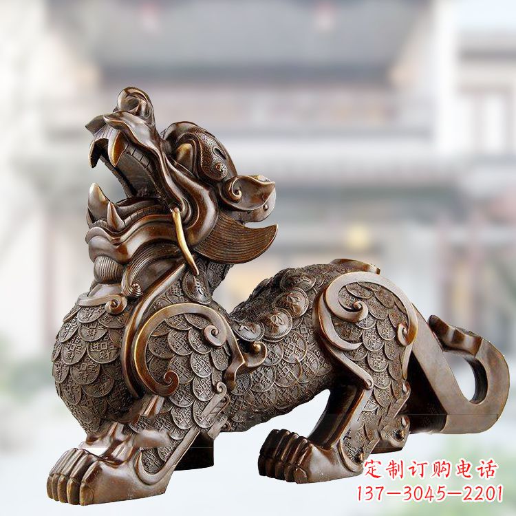 福建铜雕仿古辟邪貔貅