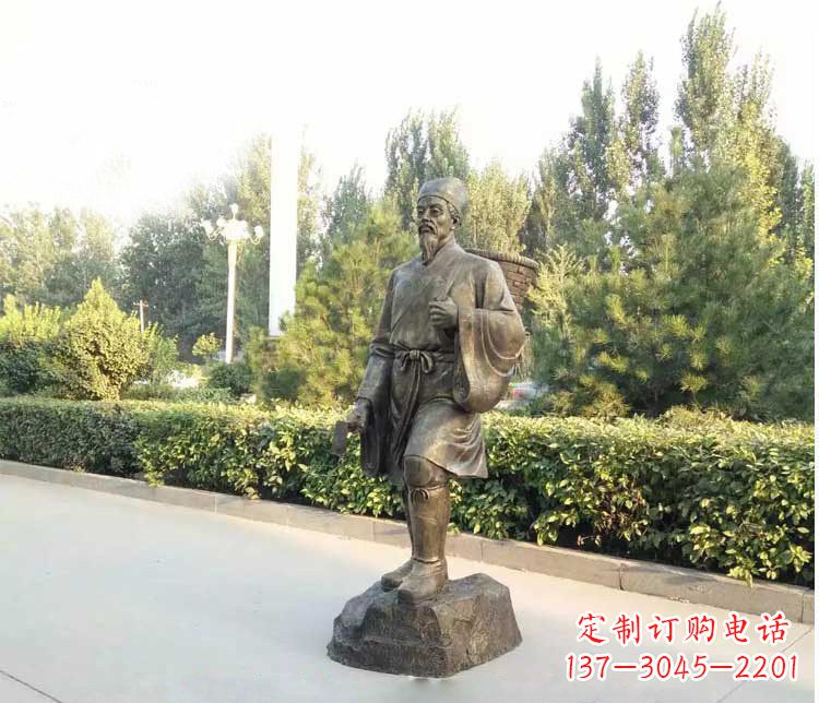 福建铜雕古代名医李时珍雕塑