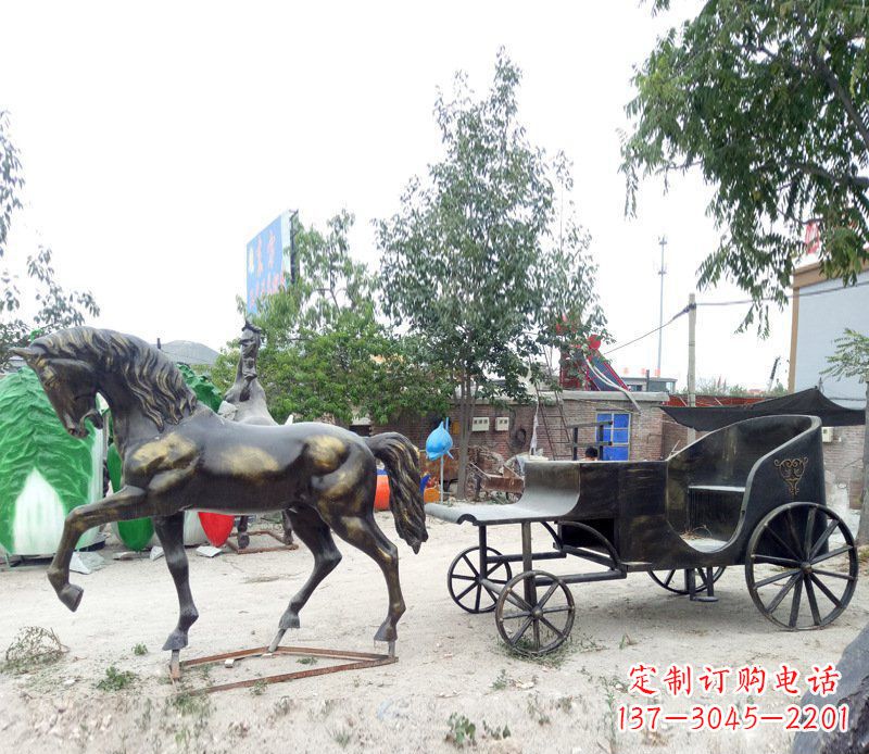 福建铜雕古代战马景观摆件