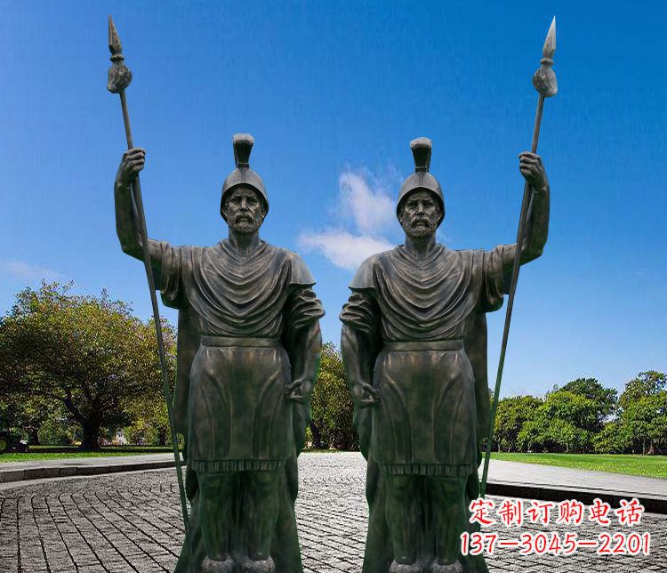 福建铜雕古罗马战士人物