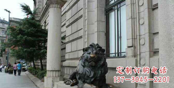 福建铜雕跪姿狮子