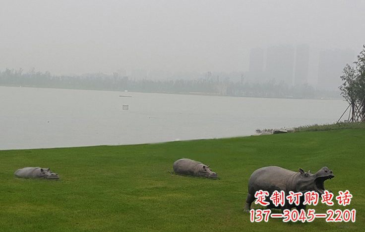 福建铜雕河马公园动物雕塑