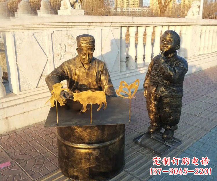 福建铜雕画糖人的人物
