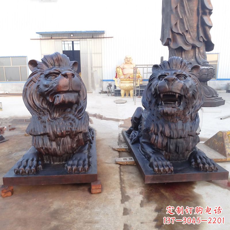 福建铜雕汇丰狮子雕塑