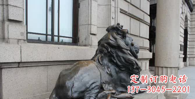 福建铜雕汇丰卧姿狮子