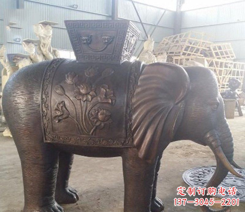 福建铜雕吉祥大象园林动物摆件