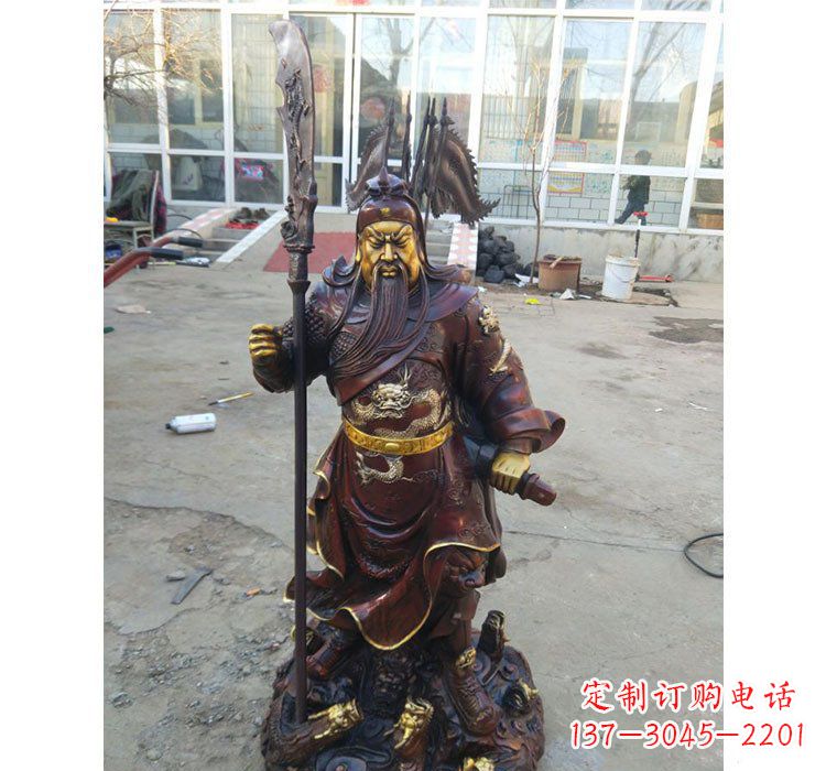 福建铜雕九龙关公