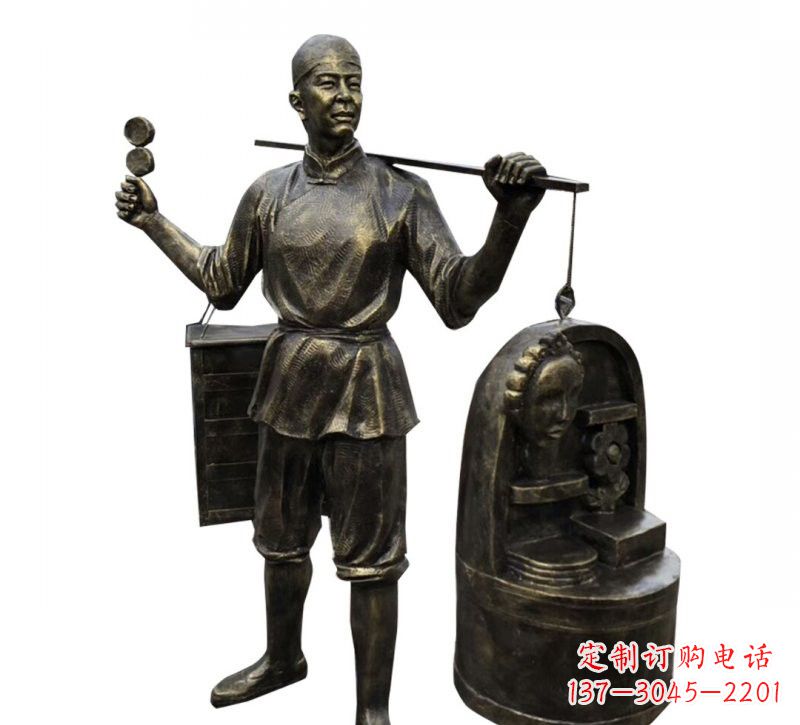 福建铜雕卖货郎