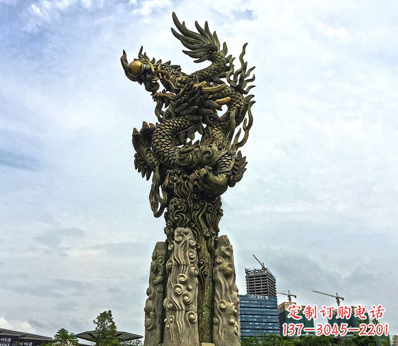 福建铜雕盘龙柱