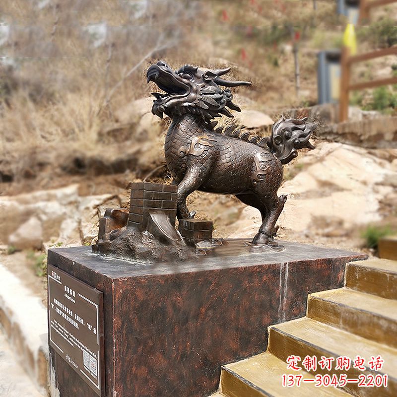 福建铜雕麒麟景观雕塑装饰品