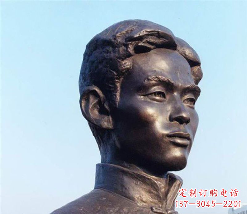 福建铜雕人物头像