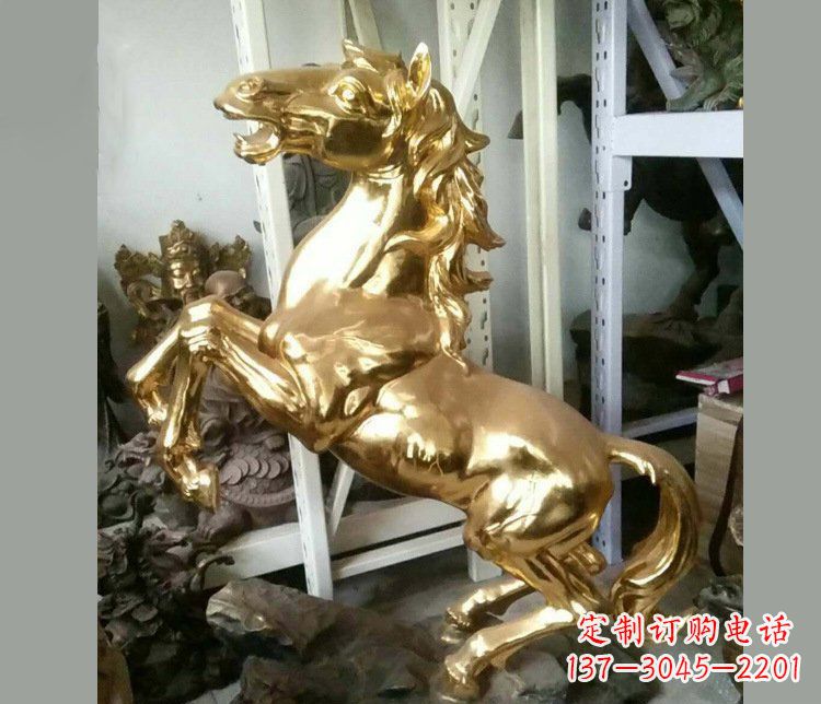 福建铜雕商场招财动物马雕塑 (2)