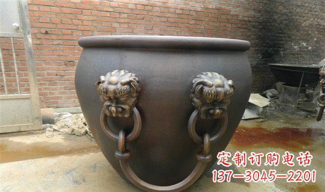 福建铜雕水缸寺庙景观雕塑_2