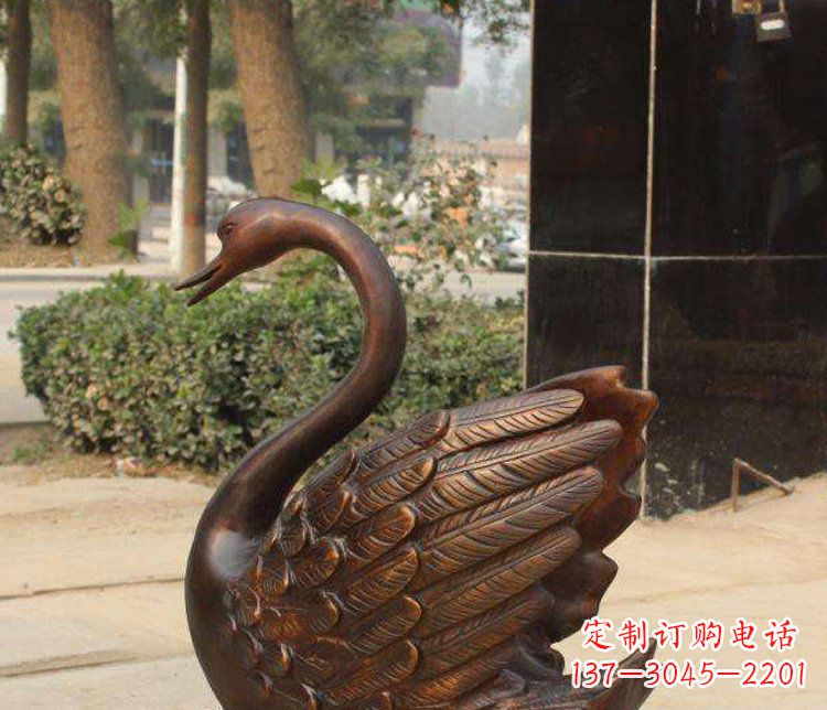 福建铜雕水景天鹅动物雕塑