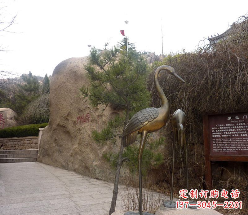 福建铜雕仙鹤