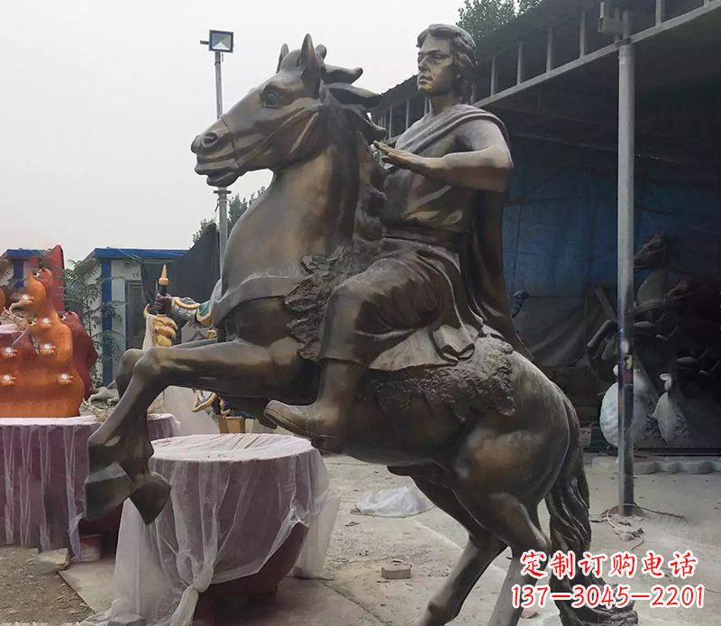 福建铜雕现代骑马人物公园景观