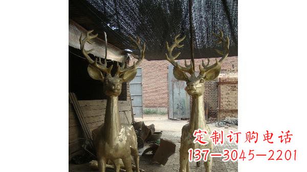 福建铜雕小鹿公园动物雕塑 (2)