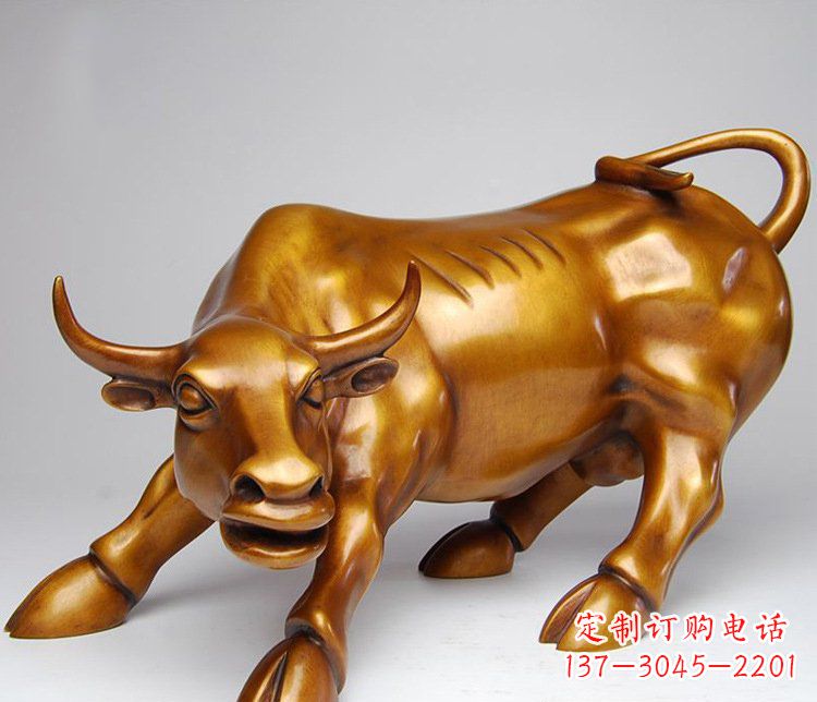 福建铜雕小区动物牛摆件 (2)
