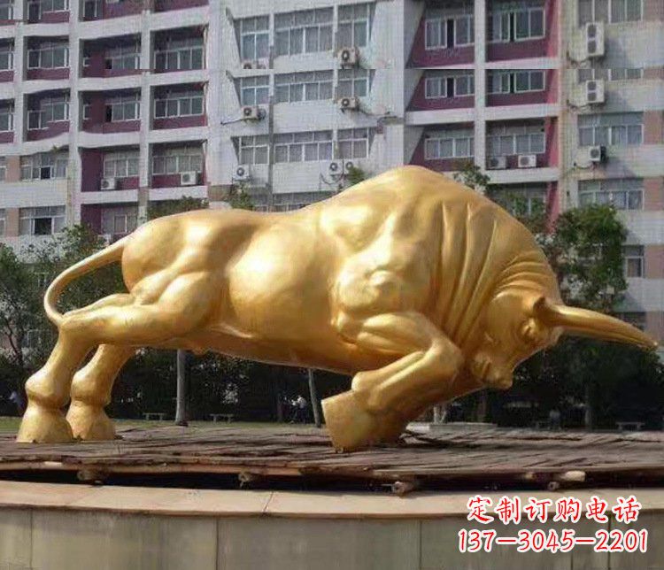 福建铜雕小区动物牛摆件 (3)