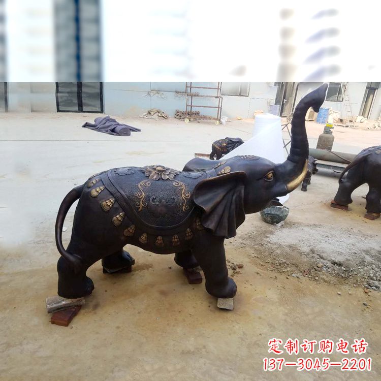 福建铜雕小象雕塑摆件