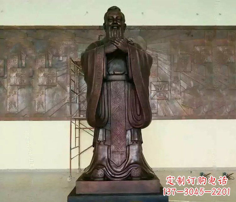福建铜雕校园孔子文化雕塑摆件 (2)